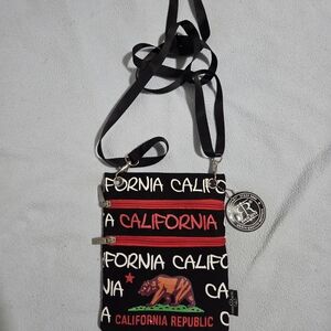 Robin Ruth Black and Red California Crossbody Bag